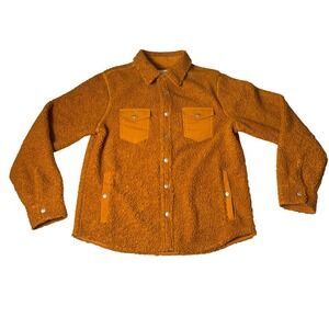 Goodfellow & Co Mens Sherpa Fleece Shirt Jacket Rust Orange Size M